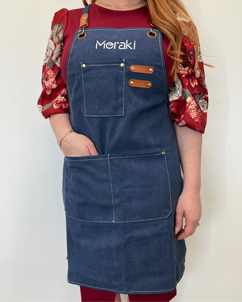 NEW! Meraki Floral Tools Canvas Work Apron: Navy