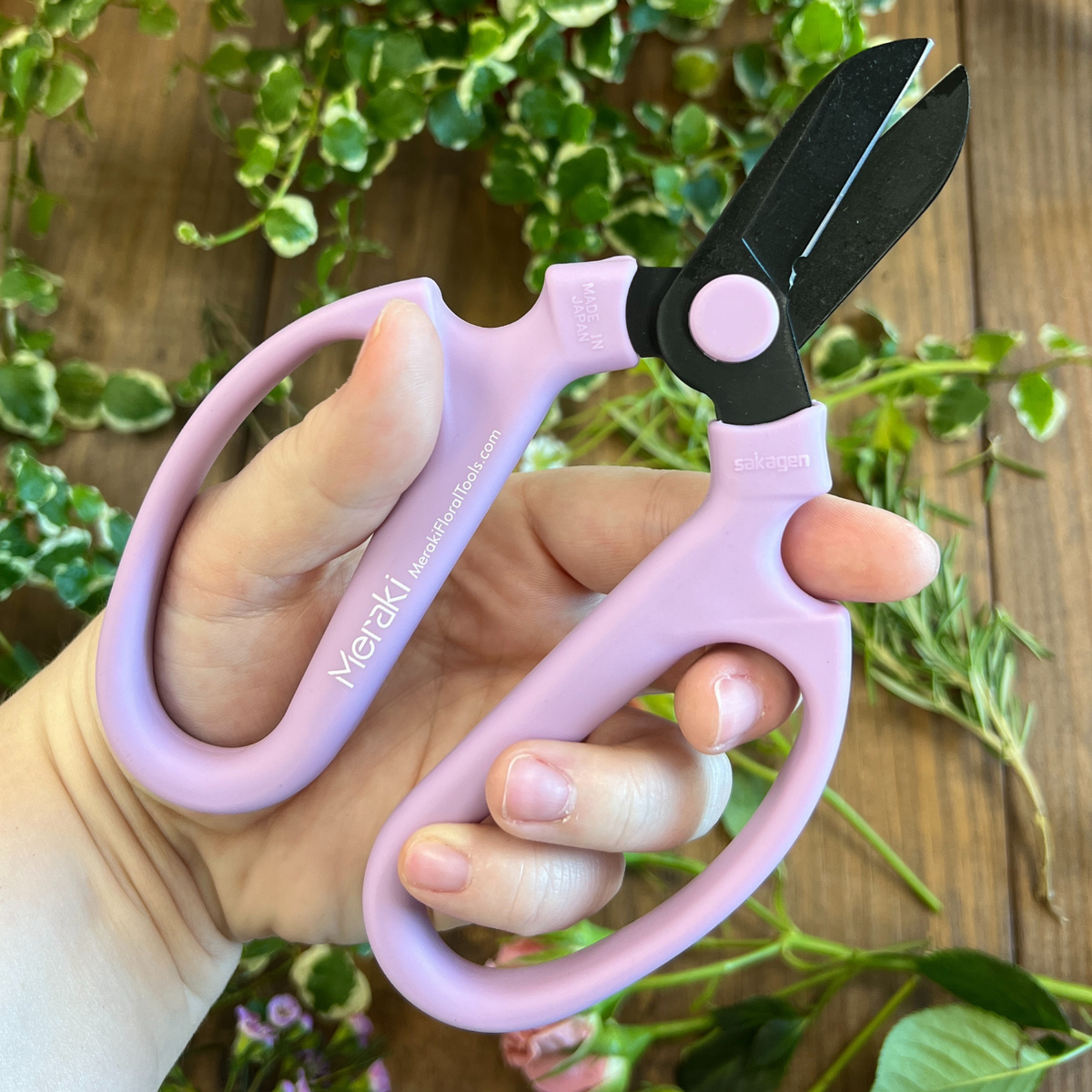 buy garden scissors Set of Three, Purple Meraki Garden Shears