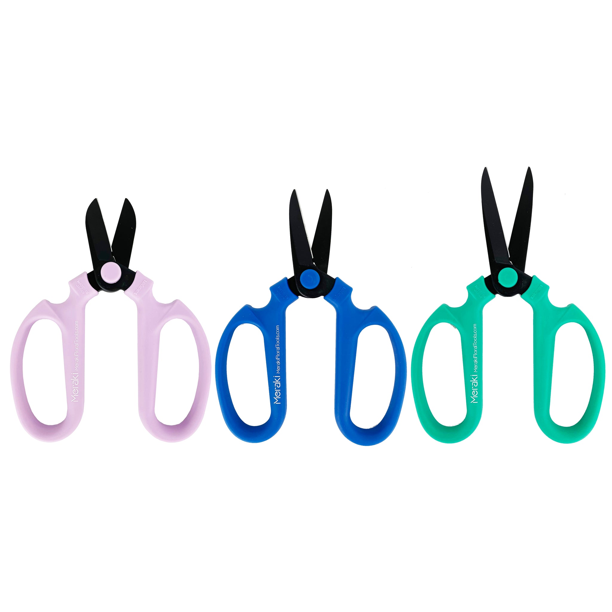 Set of Three, Color: Cool Analogous Meraki Floral Shears – Meraki